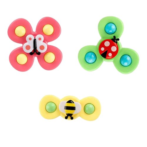 3-Pack - Fidget Spinner med Sugkopp för Barn - Snurrande Leksak
