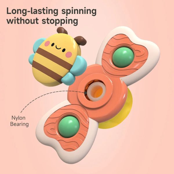 3-Pack - Fidget Spinner med Sugkopp för Barn - Snurrande Leksak - Bild 2