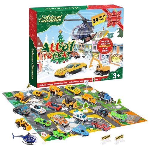 Adventskalender - leksaksbilar med matta