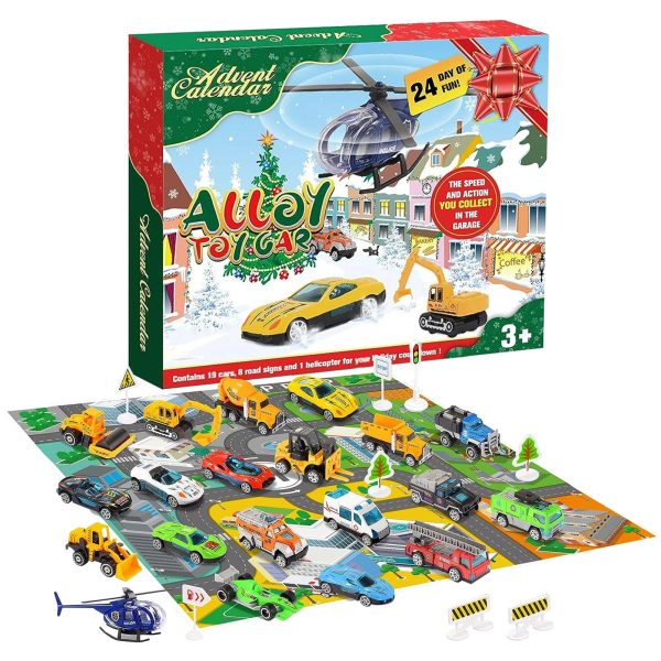 Adventskalender - leksaksbilar med matta