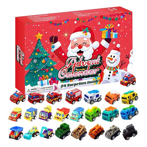 Adventskalender Barn 24 st – Bilar Leksaker Julkalender Julklapp Nyår Present