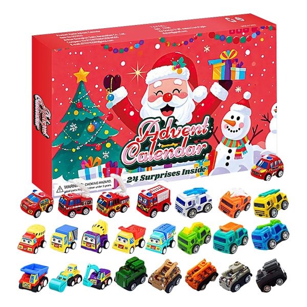 Adventskalender Barn 24 st – Bilar Leksaker Julkalender Julklapp Nyår Present