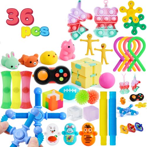 36-Pack Fidget Toys - Pop It, Stressboll, Dimple, Bönor m.m.